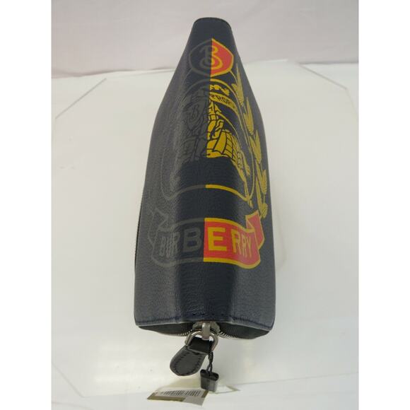 NWT BURBERRY 8005979 STORM BLUE LEATHER CREST LOGO ZIP CONTINENTAL WALLET $640 - Picture 8 of 12